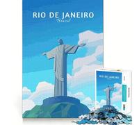 Puzzle da 1000 pezzi per adulti, viaggio a Rio de Janeiro, decorazione, esercizio mentale, divertimento casual, regalo di Natale (50x75cm)