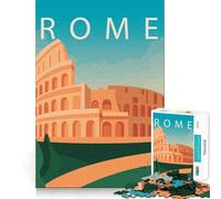 Puzzle da 1000 pezzi per adulti, viaggio a Roma, taglio netto, gioco di concentrazione, regalo, gioco per il tempo libero, scena natalizia (38x52cm)