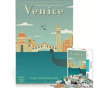 Puzzle da 1000 pezzi per adulti viaggio a Venezia giochi per famiglie decorazione perfetta compleanno e Natale 38x52cm