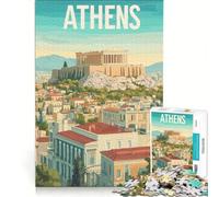 Puzzle da 1000 pezzi per adulti: Viaggio ad Atene Grecia gioco rompicapo divertente antistress per rafforzare l'amore di coppia 38x26cm