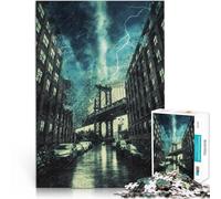 Puzzle da 1000 pezzi per adulti Viaggio horror a New York Riduzione dello stress interessante con poster abbinato e foglio di quiz 52x38cm