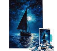 Puzzle da 1000 pezzi per adulti viaggio in barca a vela al chiaro di luna puzzle per adolescenti ideale per passare il tempo durante le vacanze a casa stimolare la mente e creare un per