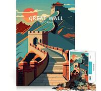 Puzzle da 1000 pezzi per adulti, viaggio sulla Grande Muraglia, gioco di squadra divertente, regalo per la mente, gioco accogliente, regalo di Natale per il tempo libero (38x52cm)