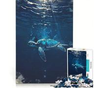 Puzzle da 1000 pezzi per adulti "Viaggio verso la luce: l'ascesa di una tartaruga marina" gioco interattivo decorazione da parete adatto anche per la scrivania 50x75cm