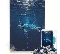 Puzzle da 1000 pezzi per adulti Viaggio verso la luce︰ L'ascesa di una tartaruga marina gioco rilassante decorazione per la casa ideale come regalo per tutta la famiglia 38x26cm