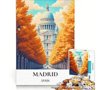 Puzzle da 1000 pezzi per adulti "Viale d'autunno di Madrid", gioco interattivo, interazione genitore-figlio, ideale come regalo per tutta la famiglia 38x52cm