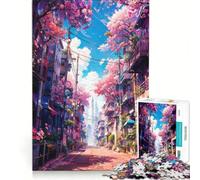 Puzzle da 1000 pezzi per adulti, Viale dei Fiori, Gioco interattivo, Taglio di precisione, Regalo di compleanno, Regali, 38x52cm