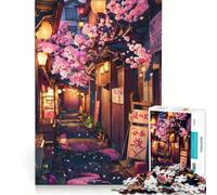 Puzzle da 1000 pezzi per adulti, Vicolo dei ciliegi in fiore, Gioco impossibile, Divertimento per tutta la famiglia, compleanno e Natale 38x26cm