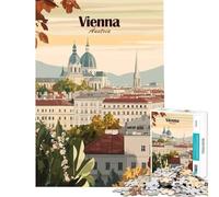Puzzle da 1000 pezzi per adulti Vienna Austria paesaggio urbano poster di viaggio gioco intellettuale gioco per famiglie adatto alle coppie ottimo regalo per gli amanti dei giochi (dimensioni 38x26cm)