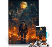 Puzzle da 1000 pezzi per adulti Vigile del fuoco che brucia la città Gioco impegnativo Ogni pezzo è unico - Gioco divertente e stimolante per tutta la famiglia 38x26cm