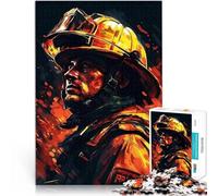 Puzzle da 1000 pezzi per adulti Vigile del fuoco disegnato Giocattolo educativo intellettuale decomprimente Un'opera d'arte 26x38cm