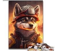 Puzzle da 1000 pezzi per adulti, Vigile del fuoco, Lupo, Puzzle da 1000 pezzi per adulti, perfetto per decorare casa e ufficio, feste, compleanni e regali di Natale (dimensioni 50x75cm)
