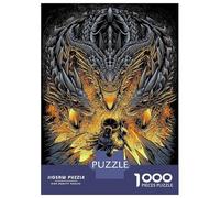Puzzle Da 1000 Pezzi Per Adulti Viking Versus Three-Headed Dragon Illustration Puzzle Per Adulti Giochi Per Famiglie Sfida Difficile Attività Divertenti A Casa 52x38cm/1000pcs