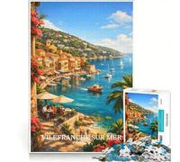Puzzle da 1000 pezzi per adulti, Vilefranche-sur-Mer, Francia, gioco pratico, allena la mente e la mano, ogni pezzo è unico 50x75cm