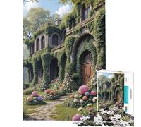 Puzzle da 1000 pezzi per adulti villa ricoperta di edera con giardino di ortensie gioco educativo e stimolante per l'analisi e la logica ideale come regalo di compleanno (dimensioni 38x52cm)