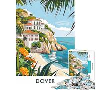 Puzzle da 1000 pezzi per adulti villa sulla spiaggia di Dover rompicapo divertente e spiritoso ideale come regalo per tutta la famiglia (dimensioni 38x26cm)