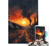 Puzzle da 1000 pezzi per adulti Villaggio al tramonto difficile e stimolante un'opera d'arte gioco educativo adatto a persone dai 14 anni in su (38x52cm)