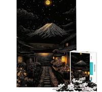 Puzzle da 1000 pezzi per adulti: Villaggio giapponese notturno con Monte Fuji Gioco rompicapo per adulti stimola la memoria e favorisce l'interazione genitore-figlio (dimensioni: 38x26cm)