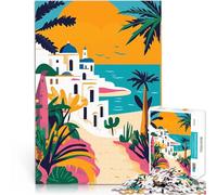 Puzzle da 1000 pezzi per adulti Villaggio Mediterraneo Tunisia giochi divertenti per famiglie Giocattoli per la decorazione della casa 52x38cm