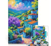 Puzzle da 1000 pezzi per adulti villaggio sulle colline della Provenza all'alba gioco impossibile impegnativo da completare ideale come regalo 50x75cm