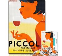 Puzzle da 1000 pezzi per adulti, vino d'annata, Italia, per adulti e adolescenti, antistress, sfida difficile, decorazioni e regali unici per la casa, 75x50cm