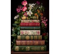 Puzzle da 1000 pezzi per adulti vintage natura morta arte con fiori e libri Biblioteca classica collezione Bloom Puzzle impegnativo per il relax decorazione casa ufficio 60 x 40 cm