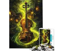 Puzzle da 1000 pezzi per adulti Violino incantato nel bosco delle fate gioco intellettuale pratico da assemblare regalo di compleanno (dimensioni 38x26cm)