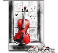 Puzzle da 1000 pezzi per adulti Violino rosso Puzzle in cartone per adulti Perfetto regalo di Natale e Capodanno, regalo per le feste (dimensioni 26x38cm)