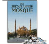 Puzzle da 1000 pezzi per adulti Visita alla Moschea del Sultano Ahmed, per bambini dai 14 anni in su, giocattoli educativi e didattici, giochi per famiglie, regalo di compleanno, 75x100cm