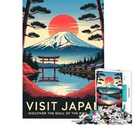 Puzzle da 1000 pezzi per adulti "Visita il Giappone︰" Paesaggio del sole nascente Poster Sfida educativa Decorazione artistica per la casa Giocattolo per la decorazione della casa per 14+ offerto