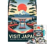Puzzle da 1000 pezzi per adulti Visita il Giappone - Poster di viaggio - Giocattolo educativo da 1000 pezzi - Sfida impegnativa compleanno e Natale (38x26cm)