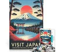 Puzzle da 1000 pezzi per adulti Visita il Giappone︰ Poster Paesaggio del Sole Nascente Gioco Impossibile Decorazione per la Casa Offerta Regalo per Tutta la Famiglia 38x26cm