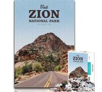 Puzzle da 1000 pezzi per adulti "Visita il Parco Nazionale di Zion", difficile da completare ma divertente e umoristico, regalo di compleanno, regali, decorazione murale 38x26cm