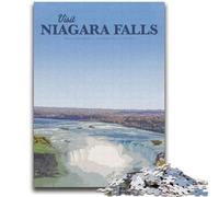 Puzzle da 1000 pezzi per adulti Visita le Cascate del Niagara Sfida di intelligenza cerebrale Giocattoli avvincenti Regalo di compleanno, regali, arte murale (dimensioni 38x52cm)