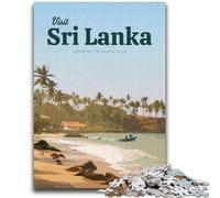 Puzzle da 1000 pezzi per adulti Visita lo Sri Lanka Aiuta il cervello ad allenarsi Giocattoli avvincenti per coltivare la pazienza Collezione di artisti, Belle arti (dimensioni 50x75cm)