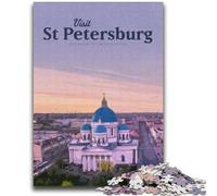 Puzzle da 1000 pezzi per adulti Visita San Pietroburgo Adatto a bambini dai 14 anni in su Gioco intellettuale Gioco educativo per compleanni e Natale (dimensioni 38x52cm)