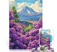 Puzzle da 1000 pezzi per adulti Vista sulle montagne con lillà Giocattolo educativo per l'apprendimento Regalo di compleanno 70x100cm