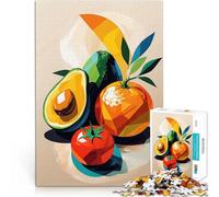 Puzzle da 1000 pezzi per adulti Vivace armonia di frutta astratta - Arte murale moderna per cucina Divertimento in famiglia Regalo divertente 75x50cm