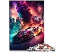 Puzzle da 1000 pezzi per adulti vivace auto uragano gioco sofisticato regalo un'opera d'arte adatta per adolescenti dai 14 anni in su, 26 x 38 cm