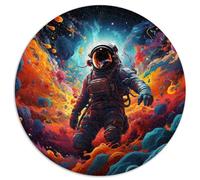 Puzzle da 1000 pezzi per adulti vivace puzzle rotondo astronauta adatto per adulti e bambini dai 12 anni in su, puzzle in cartone, decorazione da parete giocattolo. Dimensioni: 67,5 x 67,5 cm.