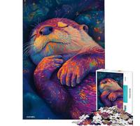 Puzzle da 1000 pezzi per adulti vivaci sogni di lontre puzzle per adolescenti vacanza a casa passatempo lista dei desideri con Babbo Natale compleanno 50x75cm