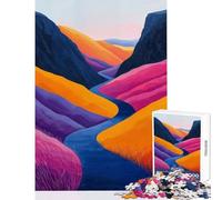Puzzle da 1000 pezzi per adulti Vivid Valleys giocattoli fai da te regali per donne e uomini gioco educativo con poster abbinato e foglio di quiz (dimensioni 38x26cm)