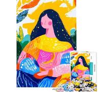 Puzzle da 1000 pezzi per adulti vivida interpretazione fauvista della Gioconda puzzle da 1000 pezzi giocattolo decorativo da parete taglio di precisione ideale come regalo per tutta la famiglia