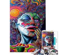 Puzzle da 1000 pezzi per adulti vividi sogni psichedelici - ritratti astratti surreali giochi rilassanti per adulti regalo di compleanno difficile e stimolante (dimensioni 50x75cm)
