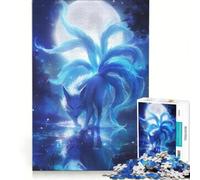 Puzzle da 1000 pezzi per adulti: Volpe a nove code al chiaro di luna giochi per famiglie antistress collezione d'artista belle arti 38x52cm
