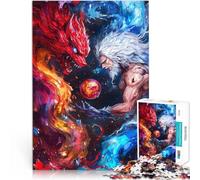 Puzzle da 1000 pezzi per adulti Volpe a nove code e tecnica del ghiaccio Gioco a quiz Ogni pezzo è unico - Gioco divertente e stimolante per tutta la famiglia 75x50cm