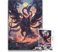 Puzzle da 1000 pezzi per adulti Volpe a nove code nella foresta Rilassati durante il tempo libero Taglio netto senza soluzione di continuità Interlock Toy Dimensioni 38x52cm