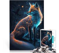 Puzzle da 1000 pezzi per adulti volpe al neon Difficile da completare ma divertente e umoristico Regalo di compleanno, regali, arte murale 75x50cm