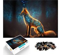 Puzzle da 1000 pezzi per adulti volpe al neon Giocattoli che creano dipendenza e sfidano l'intelligenza del cervello grande regalo 38x26cm
