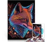 Puzzle da 1000 pezzi per adulti Volpe al neon Giocattoli che creano dipendenza e sfidano l'intelligenza del cervello Un'opera d'arte 38x26cm